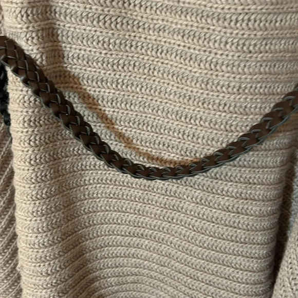 Bison Bisou sweater vest pink Feathered Knitted Cardigan size large sleeveless - Picture 7 of 10